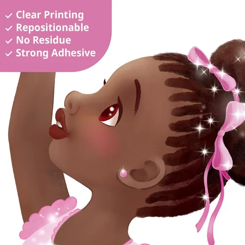 Miniatura 4 de DECOWALL SG2-2319 Chica Negra Bailarina Mágica Pegatinas de Pared Calcomanías Afro Arte Mujeres Inspirador Dormitorio Guardería Regalo Hermosa Sala