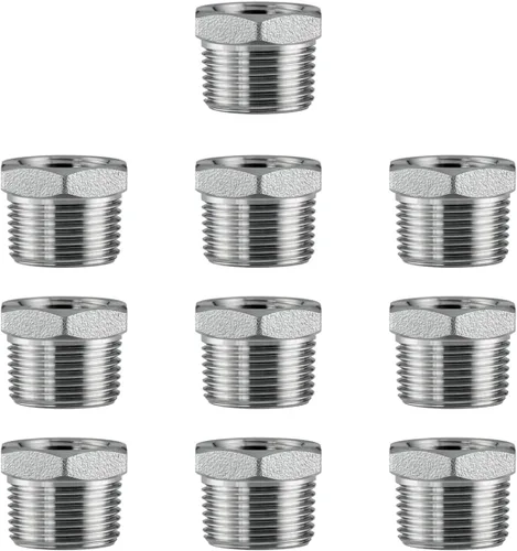 Miniatura 6 de Buje Reductor Hexagonal de Acero Inoxidable de 2" NPT Macho a 3/4" NPT Hembra Adaptador de Conexión de Tubería (paquete de 1)