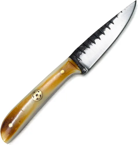 Miniatura 3 de Cuchillo de despellejado Titan International Knives TC-30 de acero Carbono 1080 Cuchillo de utilidad hecho a mano EDC Hoja fija