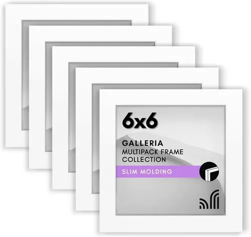 Miniatura 27 de Americanflat Portarretratos de 3 x 5 con plexiglás pulido, juego de 5 unidades, colección Galleria, marcos para mesa y pared, color negro