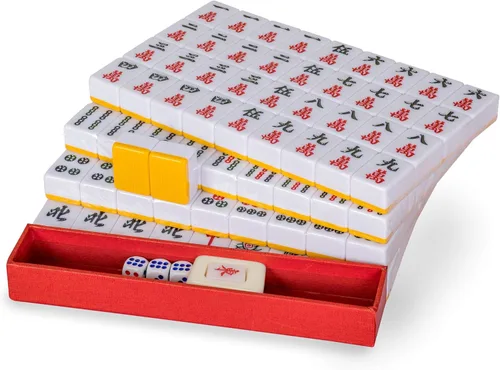 Miniatura 3 de Yellow Mountain Imports Juego de Mahjong chino – Rouge Prestige – 146 Azulejos Medianos, Set Profesional para Juego al Estilo Chino [中式麻將 專業套裝]