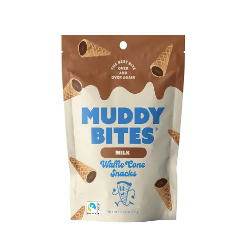 Miniatura 9 de Muddy Bites - Chocolate Oscuro - Bocados de Cono de Waffle Rellenos Tamaño Bocado para Aperitivo o Postre Hechos con Azúcar de Caña, Kosher