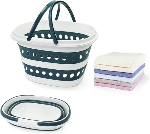 Cesta de lavandería plegable compacta, cesta desplegable de tamaño pequeño, perfecta para dormitorio, baño, viajes, no para familias numerosas,