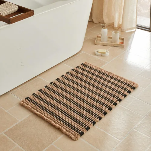 Miniatura 63 de Triohero Tapete de baño con diseño de gofre, tapete de baño pequeño y bohemio, antideslizante, lavable, ultra suave, súper absorbente, de secado