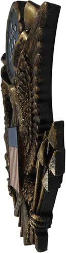 Miniatura 3 de Ebros Gift Emblema patriótico de la Fuerza Aérea de Estados Unidos con 2 viejas banderas estadounidenses fieles y placa decorativa de pared