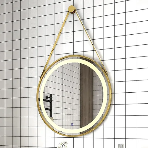 Espejo de cuerda, espejo redondo, espejos para pared, espejo colgante redondo, espejo decorativo de metal con cuerda para colgar, de inspiración