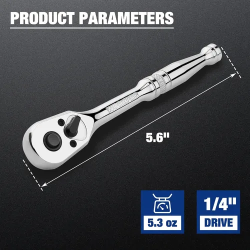 Miniatura 2 de WORKPRO Trinquete de accionamiento de 1/4 pulgada, llave de trinquete reversible de liberación rápida, mango de trinquete de 72 dientes de 1/4