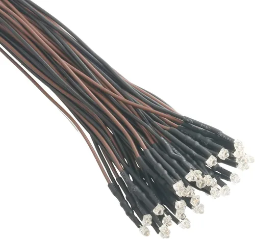 Miniatura 47 de 30 piezas de luces LED UV de 12 voltios, 3 mm, diodo emisor precableado, 20 cm, DC 12 V, lente transparente, luz LED ultravioleta, pequeñas lámparas