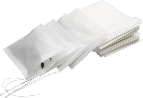 Miniatura 6 de Eketirry 100 bolsas de filtro de té para té suelto, bolsas de té vacías, material de papel de pulpa de madera natural, bolsas de filtro de té Blanco