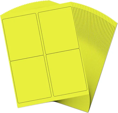 Miniatura 11 de JAM PAPER Etiquetas de envío de hoja completa - Papel adhesivo imprimible - 8 1/2 x 11 - Amarillo - 10 páginas completas/paquete