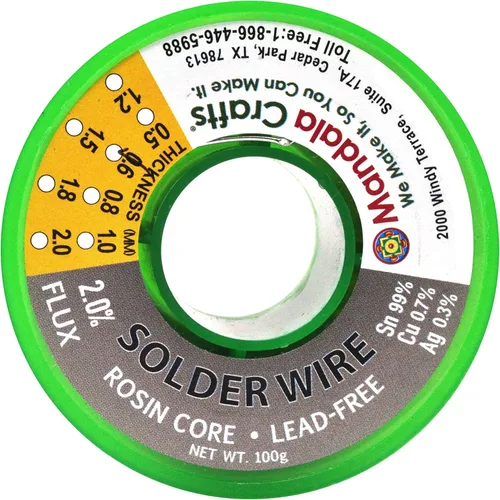 Miniatura 3 de Mandala Crafts Sn99 Ag0.3 Cu0.7 0.6mm 0.8mm 1mm 1.5mm. Cable de soldadura sin plomo con núcleo de colofonia flux