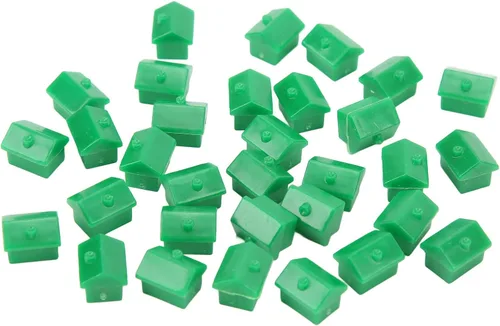 Miniatura 6 de Piezas de repuesto para juegos de hotel, piezas de repuesto, 12 casas rojas y 32 casas verdes, juego de casas y hoteles de plástico, accesorios