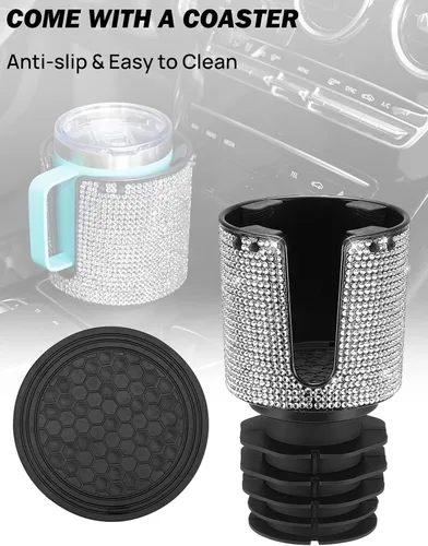 Miniatura 7 de JOYTUTUS Expansor de Portavasos de Automóvil Mejorado con Base Desplazada, Apto para YETI, Hydro Flask, Expansor de Portavasos Grande para Automóvil