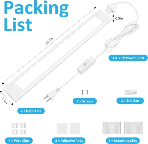 Miniatura 6 de maylit Barra de luz LED ultra brillante enlazable de 14 pulgadas, lámpara apta para inquilinos, luces interiores con cable para armario de cocina