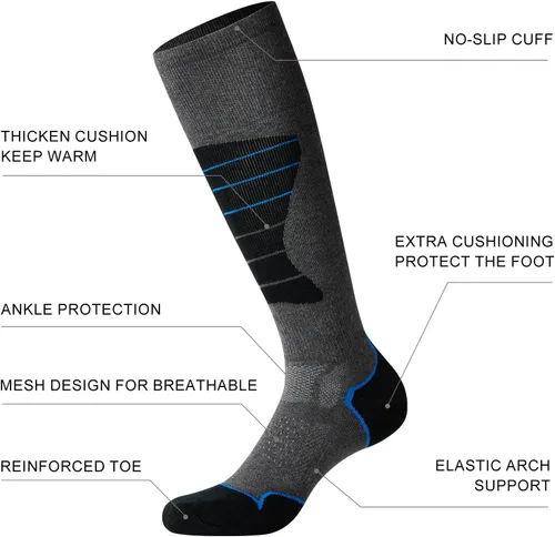 Miniatura 3 de CS CELERSPORT Paquete de 234 calcetines de esquí para hombres y mujeres para esquí, snowboard, calcetines de rendimiento de invierno