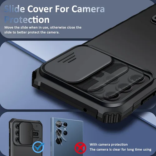 Miniatura 5 de S22 Ultra - Funda compatible con Samsung Galaxy S22 Ultra 5G [versión 2022], funda para cámara deslizante, funda de teléfono a prueba de golpes