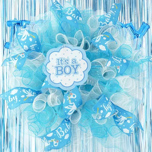 Miniatura 4 de MEEDEE Cinta de arpillera con alambre para bebé niño de 2.5 pulgadas para baby shower, pastel de pañales, regalos de bienvenida a casa, caja