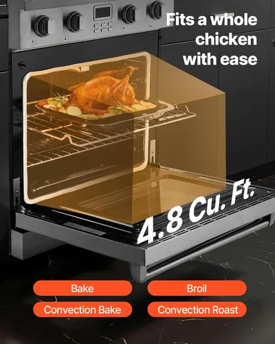 Miniatura 5 de VEVOR Horno de Cocina a Gas, 30 Pulgadas de Ancho, Estufa y Horno Independiente de Acero Inoxidable con 4 Quemadores Sellados en la Superficie