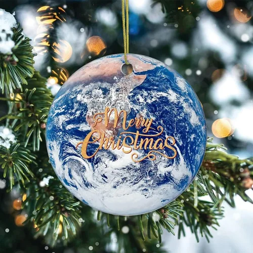 Miniatura 2 de Cheyan Adorno de Navidad de Universo y Planetas, adorno de árbol de Navidad para decoración del hogar de Navidad, adorno de porcelana de estrella