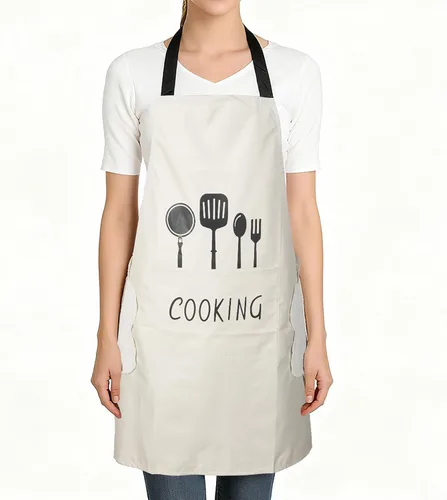 Miniatura 9 de DILLMAN Delantal de cocina para mujer con bolsillos para limpiar las manos, bolsillo grande, limpieza a mano, impermeable para cocinar y hornear