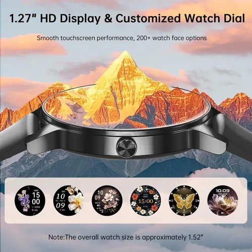 Miniatura 6 de Relojes inteligentes para hombres y mujeres (contestar/realizar llamadas), pantalla HD de 1.27" con rastreador de actividad física, monitor de ritmo