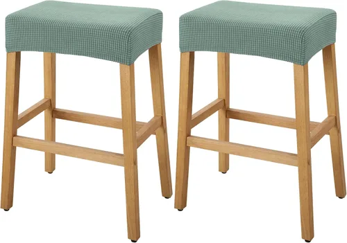 Miniatura 61 de YISUN Fundas de taburete rectangulares, paquete de 2 fundas elásticas impermeables para asiento de silla de montar, taburetes de bar, sillas de bar