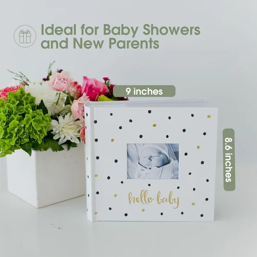 Miniatura 4 de Pearhead Hello Baby - Álbum de fotos para bebé, libro de recuerdos para nuevos y futuros padres, accesorio para bebé de género neutro, regalo ideal
