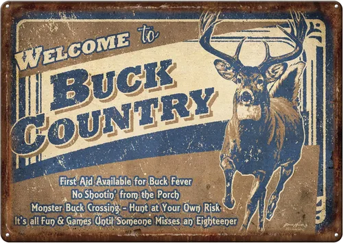 Miniatura 18 de River's Edge Carteles de metal resistentes a la intemperie, en relieve Cuello Redneck Armado