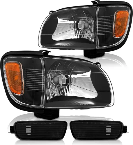 Miniatura 11 de Para Toyota Tacoma 2005-2011 Conjunto de faros delanteros Tacoma Pickup Truck carcasa cromada reflector ámbar reemplazo lado conductor y pasajero