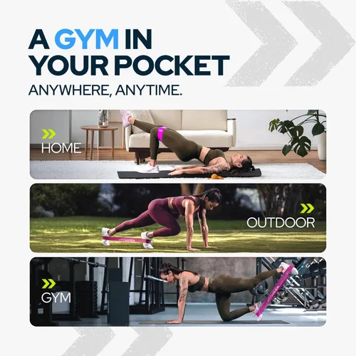 Miniatura 4 de Fabric Mini Resistance Bands Sets for Trainers, Bootcamp, Gym for Men and Women in Fun Colors - Ebook, Videos and Workout Chart Included by Iron