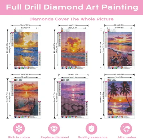 Miniatura 2 de DOTSOPS Kits de pintura de diamantes para adultos, kit de pintura para manualidades, manualidades, paquetes de arte de diamantes 5D, kits completos