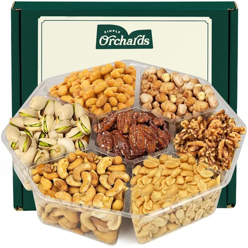 Miniatura 11 de Cesta de regalo de frutos secos de la colección Gourmet Cravings, aperitivos kosher saludables, caja mixta de frutos secos premium bandeja de ramo
