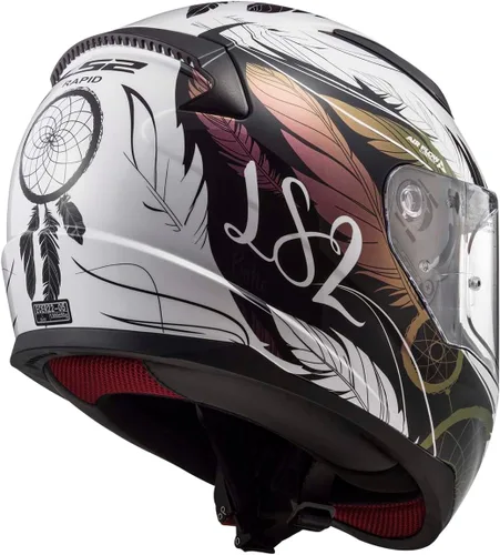 Miniatura 3 de LS2 Cascos Rapid II Casco integral para motocicleta (Dreamcatcher Camaleón/Blanco - XS)