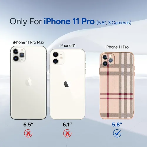 Miniatura 2 de Funda para iPhone 11 Pro, Funda de Teléfono de Cuero de Moda, Soporte de Teléfono Protector de TPU Suave con Protección contra Caídas para Mujeres