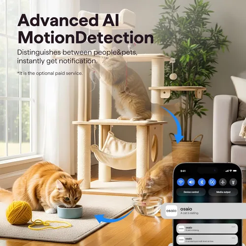 Miniatura 3 de Cámara de seguridad interior 2K 3MP, monitor de mascotas y bebés Cámara WiFi con detección de movimiento y sonido, alerta en tiempo real, audio