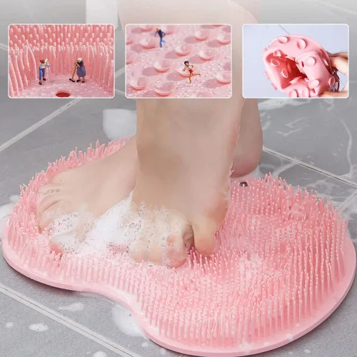 Miniatura 2 de Coloday Alfombrilla de Ducha y Pies de Silicona, Limpiador de Pies de Ducha con Ventosas de Succión de Pared Montadas, 2025 Nueva Almohadilla de Azul