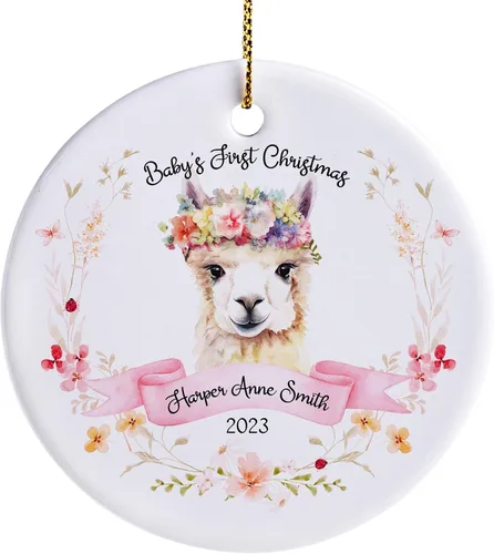 Miniatura 8 de Adorno personalizado para la primera Navidad del bebé 2023 para niña, adornos personalizados de la primera Navidad del bebé, regalos para bebé