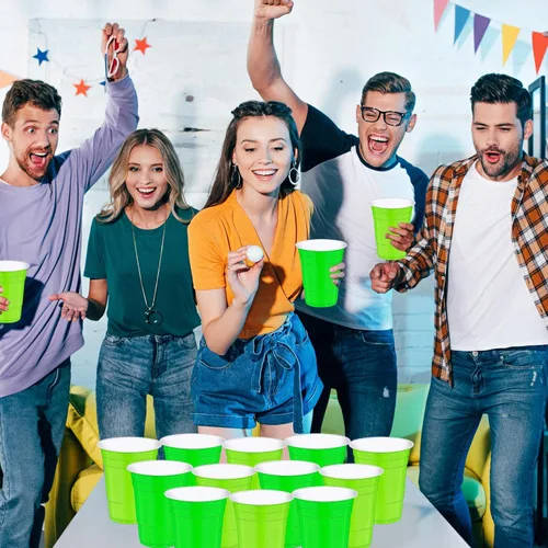 Miniatura 3 de 120 vasos de plástico desechables de color verde para el Día de San Patricio, vasos de plástico desechables de 12 onzas para fiesta, boda, St.