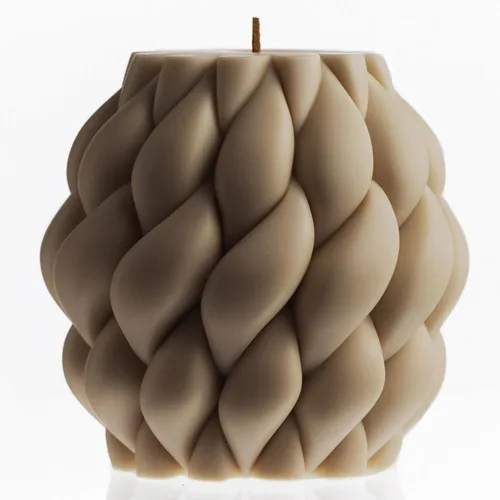 LAWA - Vela de nudo – Gran y hermoso pilar hecho a mano con aroma a cera de soja, elegante vela estética de burbujas, regalo de inauguración de la