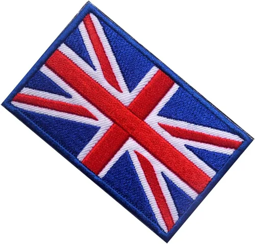 Miniatura 5 de 2 parches tácticos bordados de la Gran Unión Británica de Reino Unido, bandera de Inglaterra del Reino Unido, emblema para coser en la moral, Azul