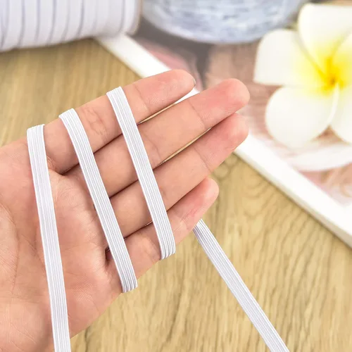 Miniatura 3 de Coopay Bandas elásticas planas de 300 yardas de largo, 1/8 pulgadas de ancho, cuerda elástica plana de punto para coser proyectos de bricolaje