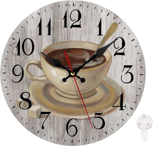 LOKMU Reloj de pared silencioso sin tictac de 10 pulgadas, reloj redondo decorativo para sala de estar, cocina, hogar, baño, dormitorio, oficina o