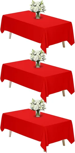 Miniatura 35 de Fixwal Paquete de 2 manteles rectangulares negros de 60 x 102 pulgadas, reutilizables, resistentes, lavables, para mesas de 6 pies, bodas, fiestas