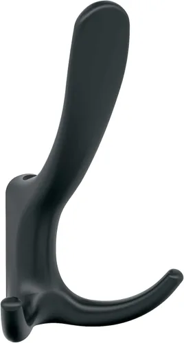 Amerock HBX37013MB - Gancho decorativo de pared de triple punta, color negro mate para abrigos, sombreros, mochilas, bolsos, ganchos para baño, Mate