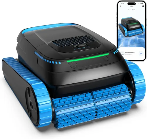 Cordless Robotic Pool Cleaner, Pool Vacuum Robot for Inground & Above Ground Pools, 5000GPH Suction, Smart Navigation for Floor/Wall/Waterline,