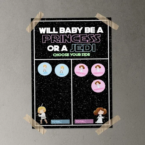 Silly Goose Gifts What Will Baby Be, Epic Party from A Galaxy Far Far Away Supply Reveal Género Revela Juego de Adivinanzas Juego de Actividades