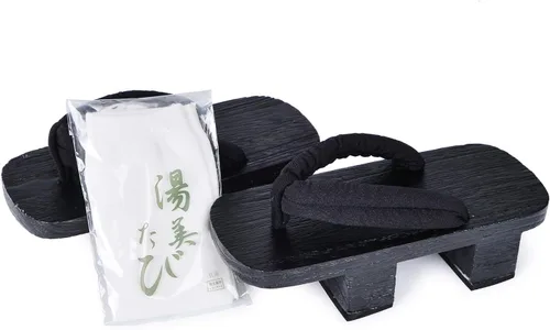 Miniatura 3 de Zuecos japoneses de madera con calcetines Tabi para hombres y mujeres