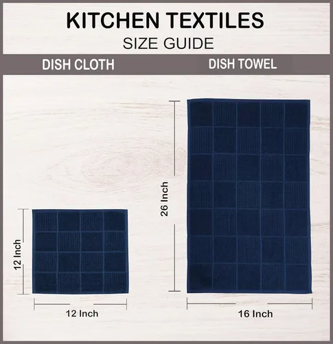 Miniatura 7 de AMOUR INFINI Paquete de 4 Toallas de Cocina Absorbentes, de Secado Rápido, de Algodón de Rizo Premium, Paños de Cocina con Asa para Colgar, 16 x 28