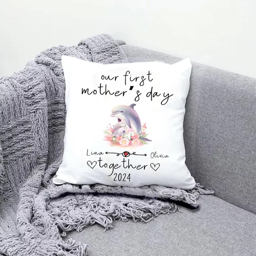 Miniatura 3 de Delfín del Día de la Madre, funda de almohada personalizada para el hogar, regalo para mamá, abuela, para ella