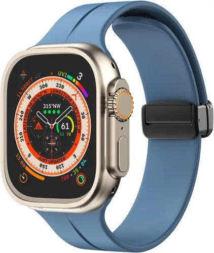 Miniatura 41 de Banda magnética compatible con Apple Watch de 38mm 40mm 41mm 42mm 44mm 45mm 46mm 49mm, mujeres y hombres, correa deportiva de silicona compatible